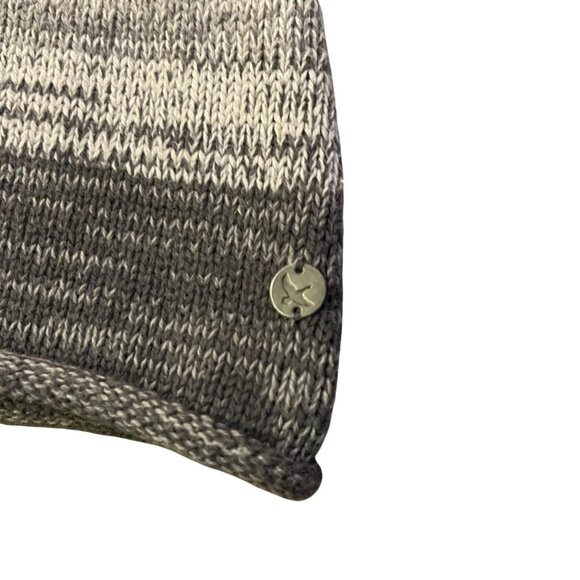 Eddie Bauer Womens XL Cotton Knit Sweater Gray Beige Striped Pullover Used - Picture 6 of 13